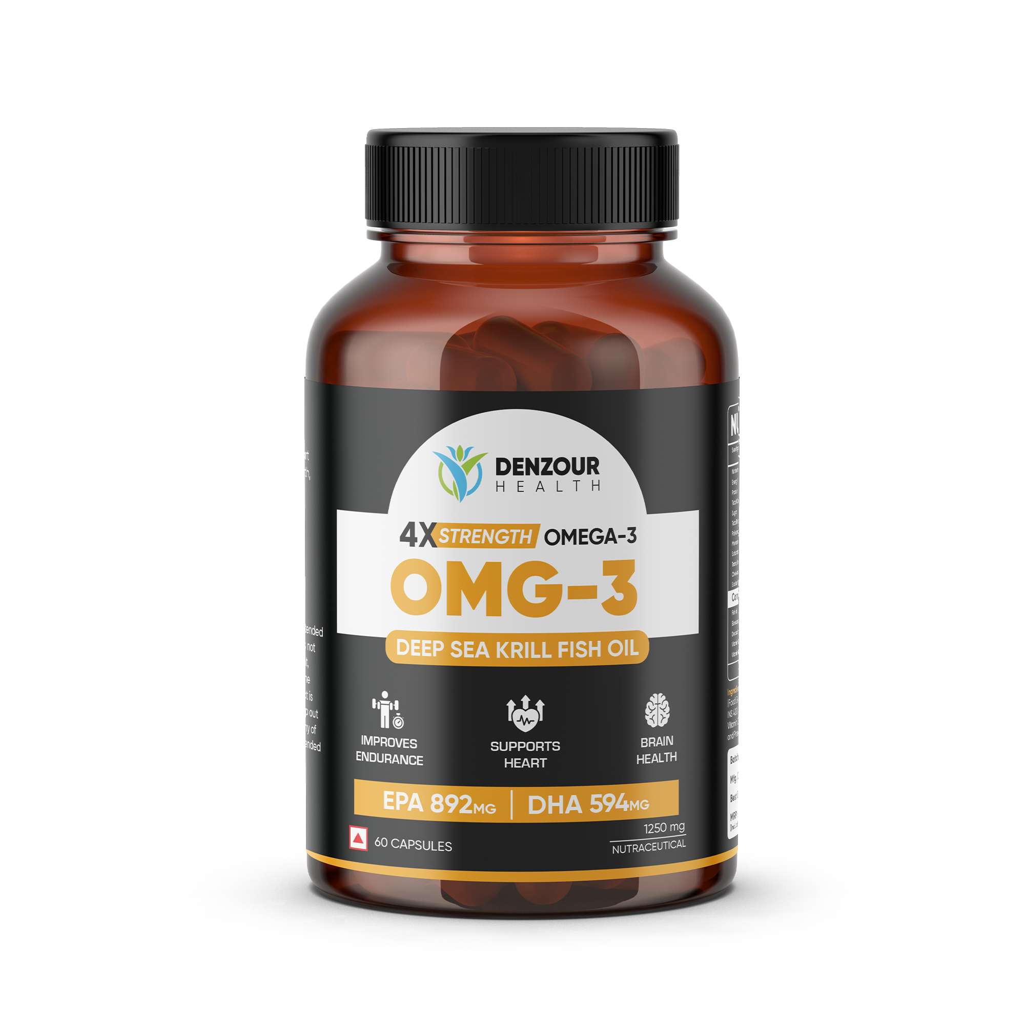 Denzour Health 4x Fish Oil - 60 Capsules